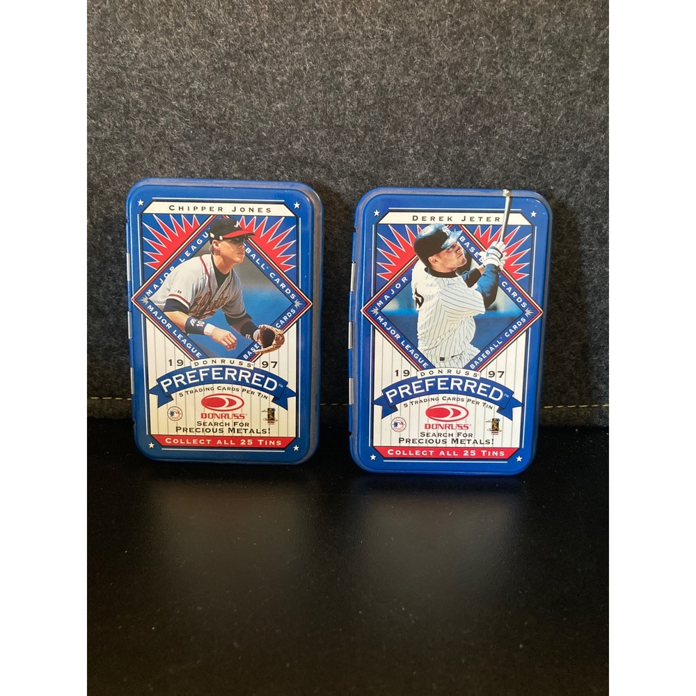 1997 Donruss Preferred Tins Derek Jeter & Chipper Jones – Empty Card Tins‎ MLB